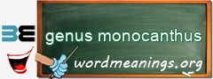 WordMeaning blackboard for genus monocanthus